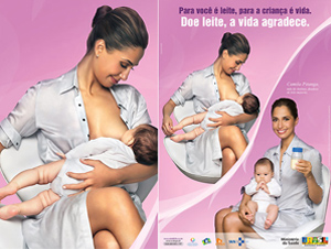 Brazilian actress breastfeeding and donating expressed milk